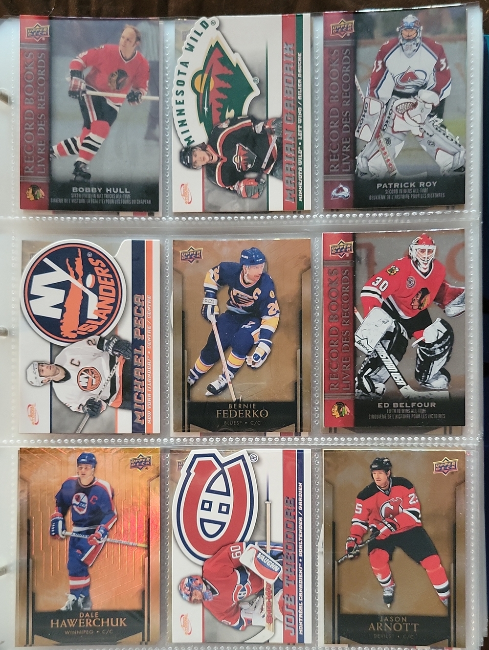 Hockey Card Collection Display - Upper Deck Cards